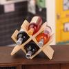 Puppenhaus Zubehör Miniatur Holz Wein Flasche Halter Mini Schaufenster Modell Spielzeug Für Puppe Haus Dekoration
