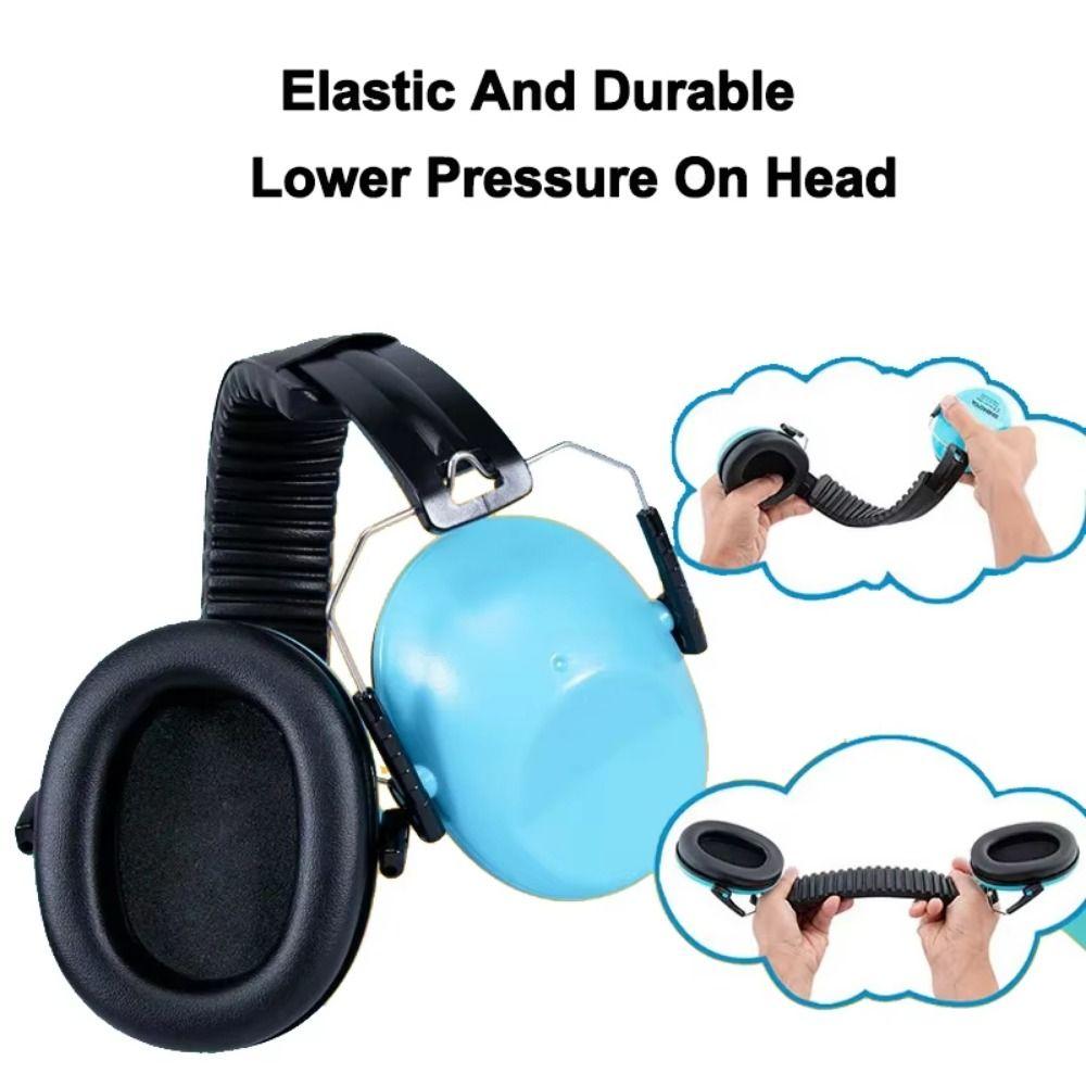 Head Mounted Anti-Noise Earmuffs Adjustable Hearing Protector Earmuffs Ear Protector Children Use