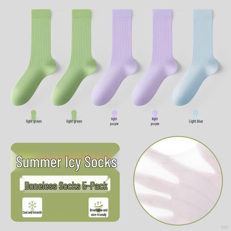 Hengyuanxiang Women s Summer Breathable Mid-Calf Socks