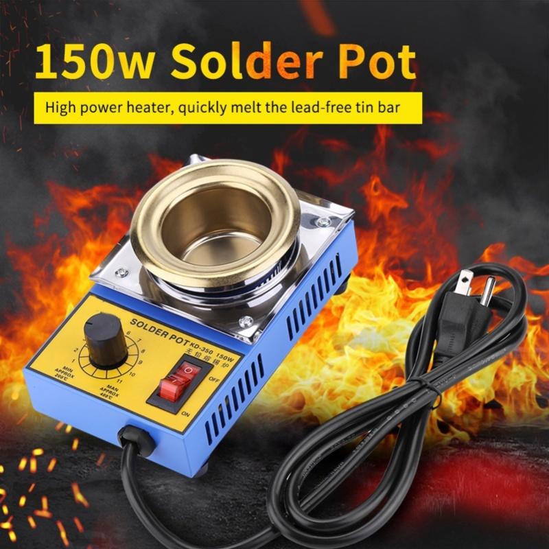 150W Lead Free Solder Pot Soldering Desoldering Bath Titanium Plate 50mm 200-480℃