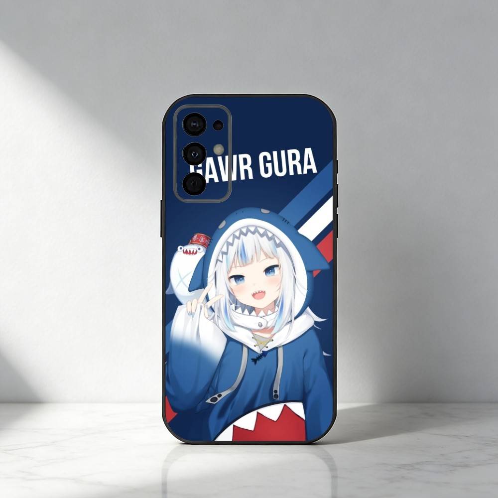 Virtual Characters Holo Gawr Gura Phone Case For Samsung S25,S24,S21,S22,S23,S30,Ultra,S20,Plus,Fe,Note,5G Black Cover