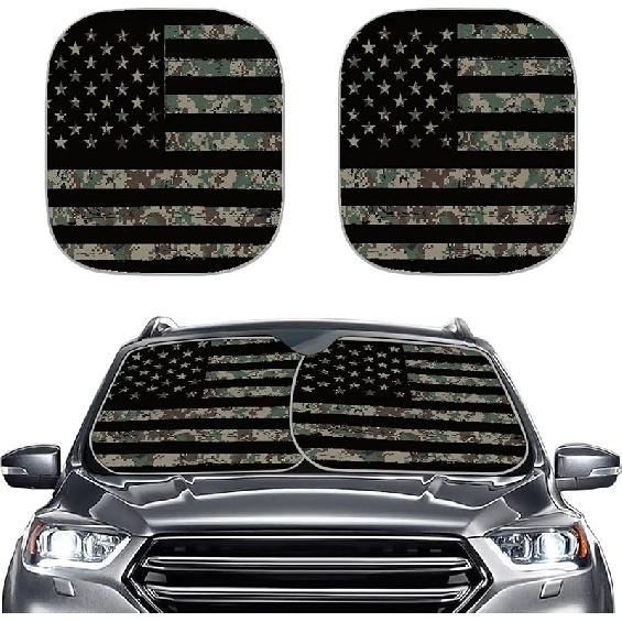 KEIAHUAN Customized Auto Front Window Visor Sun Shade Universal Windshield Sunshade for Car Truck SUV 2-Piece