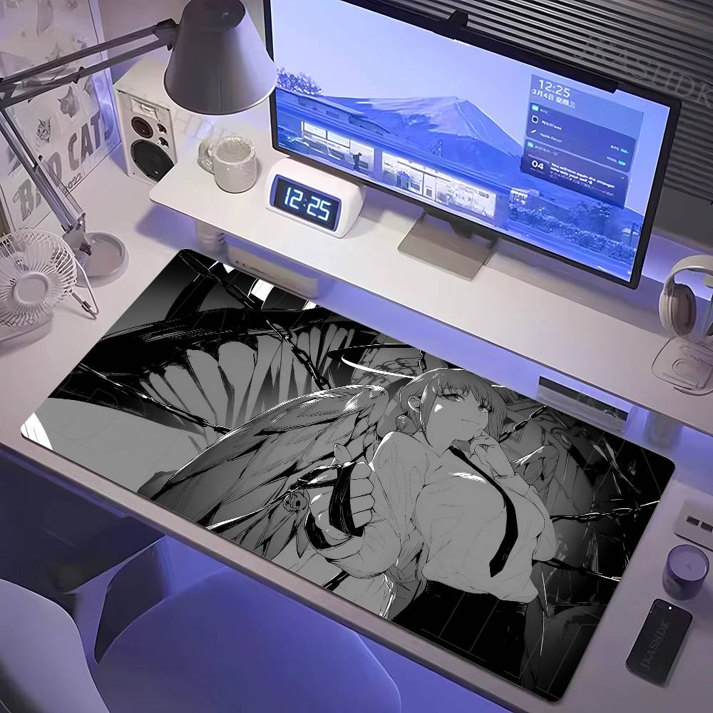 "Chainsaw Man" Podkładka pod mysz do gier / Duża mata na biurko — grubość 2 mm, obszyte brzegi, antypoślizgowa gumowa podstawa