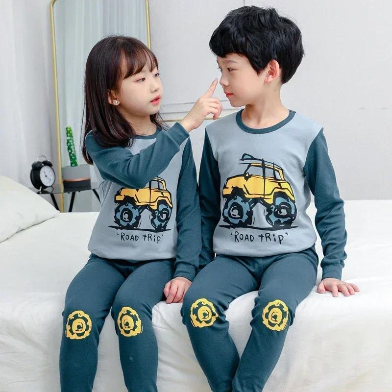 Set Pigiama per Bambine da 2 a 3 4 5 6 7 8 9 10 11 12 13 14 Anni Cotone 100 Bambini Piccoli Pigiama Manica Lunga Carino Pigiama Gatto Rosa Pjs