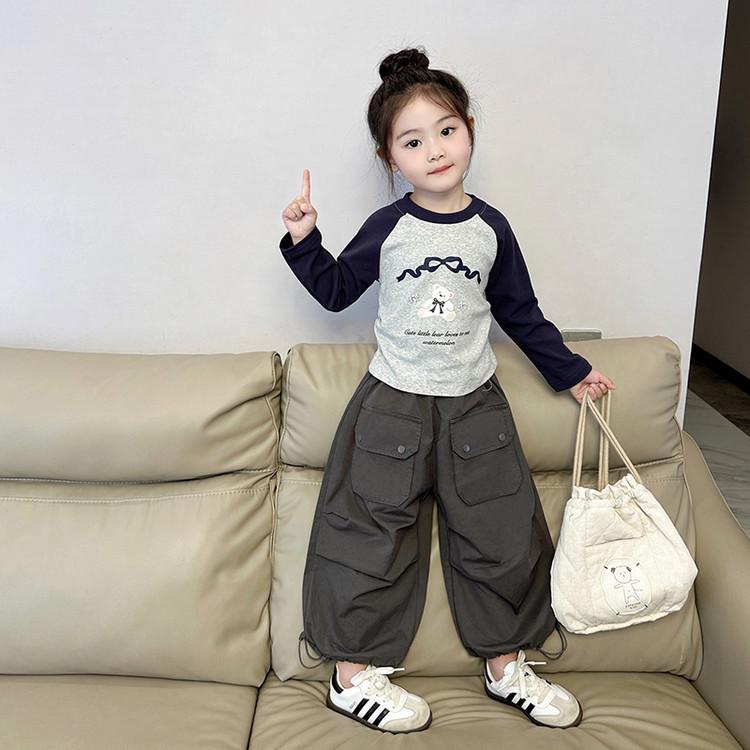 

Girls 2025 Spring/Autumn Cartoon Long-Sleeve Top & Casual Pants Set 110 cm