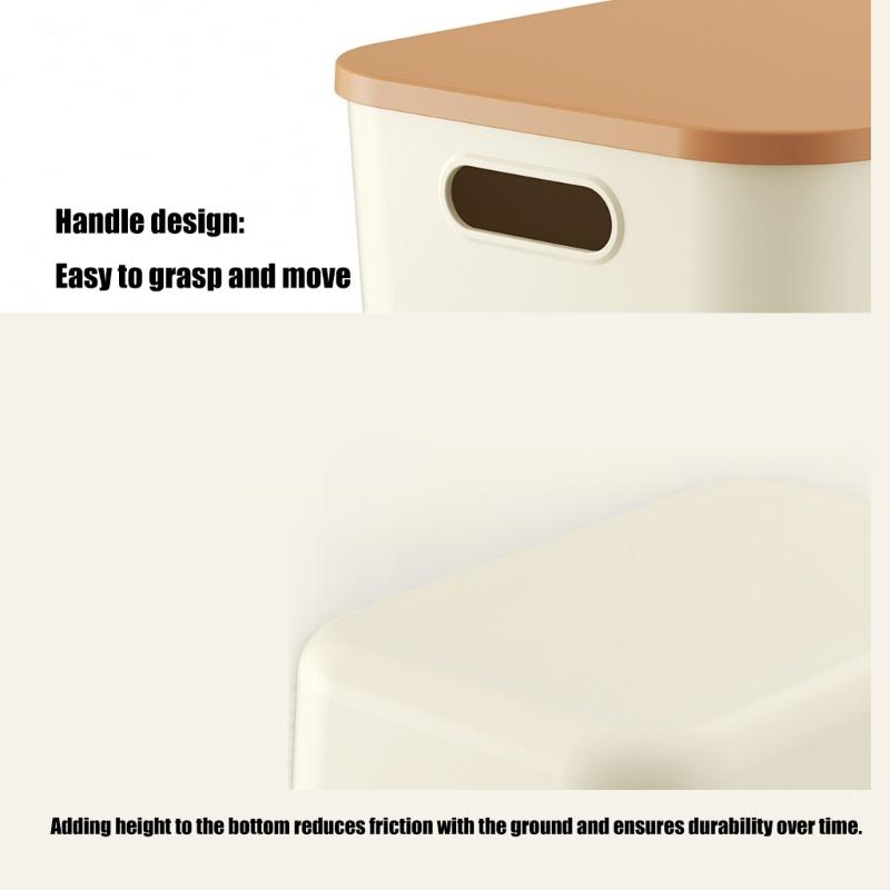 Stackable Home Storage Container Cream Design Dustproof Lid Storage Container For Clothes Toy Organization