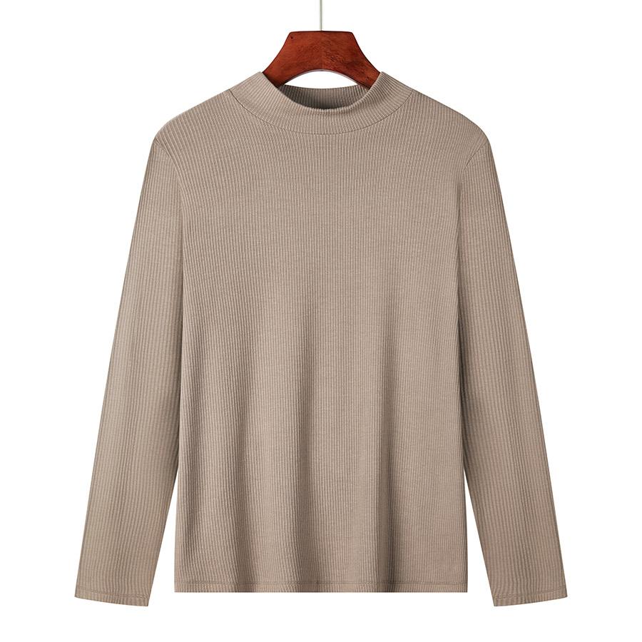 ZIRUNKING Women Long Sleeve Slim Knitted Turtleneck Sweater Jumper Solid Pullover Tops Autumn Winter