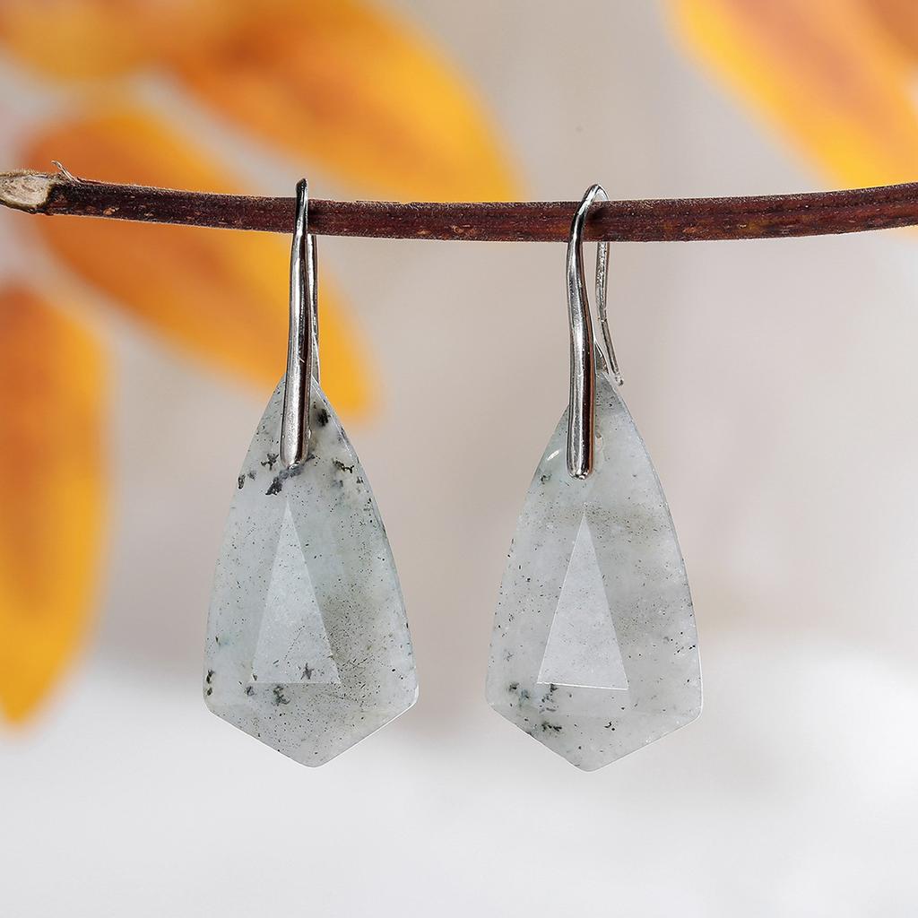 Natural Crystal Earrings, Amethyst Earrings, Cut Diamond Earrings, Christmas Gift, Valentine's Day Gift, Girlfriend Gift, Couple Gift, Birthday Gift