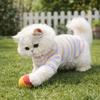 Rainbow Pet Long Sleeve Shirt Striped Design Two Legged Puppy Vest  Autumn Winter Season