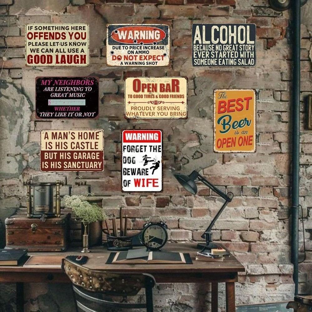 Vintage Metal Poster Garage Bar Wall Decor Tin Sign