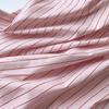 Damen Rosa Nadelstreifen Besticktes Polokragen Langarmhemd - Koreanisches Frühlingsdesign