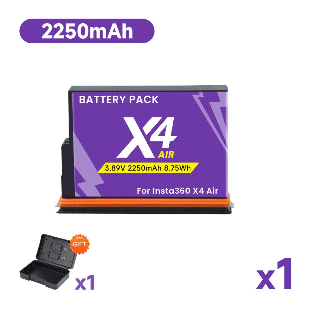 2250mAh Battery for Insta360 X4 Air, 8.75Wh Replacement Battery with Fast Charger for Insta 360 X4 Air Action Camera Accessories