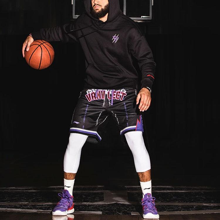 Li Ning Sports Basketball Series Training Basketball Shorts Men Shorts Black AAPR585-1