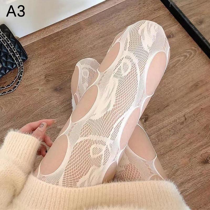 Y2K Damen Goth Punk Sexy Messer Schnittschäden Netz Leggings Strumpfhosen Strümpfe Ausgehöhlte Muster Strumpfhosen Netzsocken