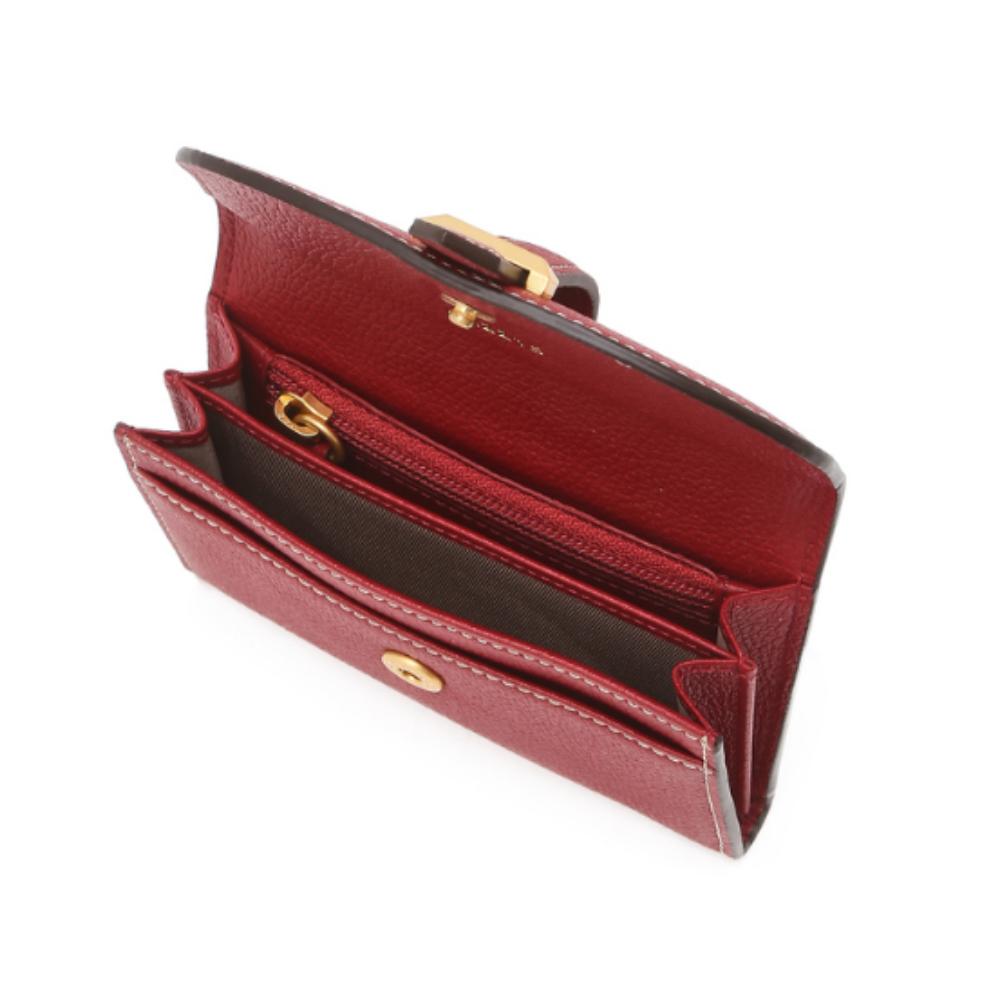 HAZZYS [H-BAR] Red Signature Bar Leather Card & Coin Wallet