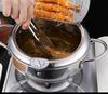 304 Stainless Steel Japanese Tempura Fryer Pot with Thermometer and Oil Rack
