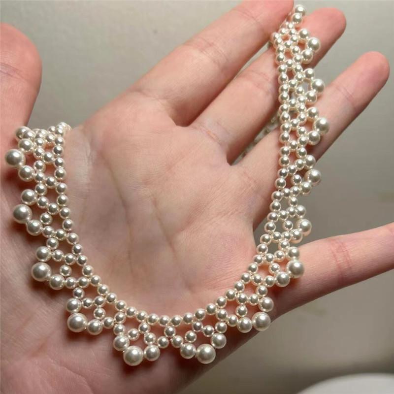 Fashion Shijia Pearl Hollow Bracelet Necklace Bracelet, Bead Lace Princess Chain Wedding Necklace
