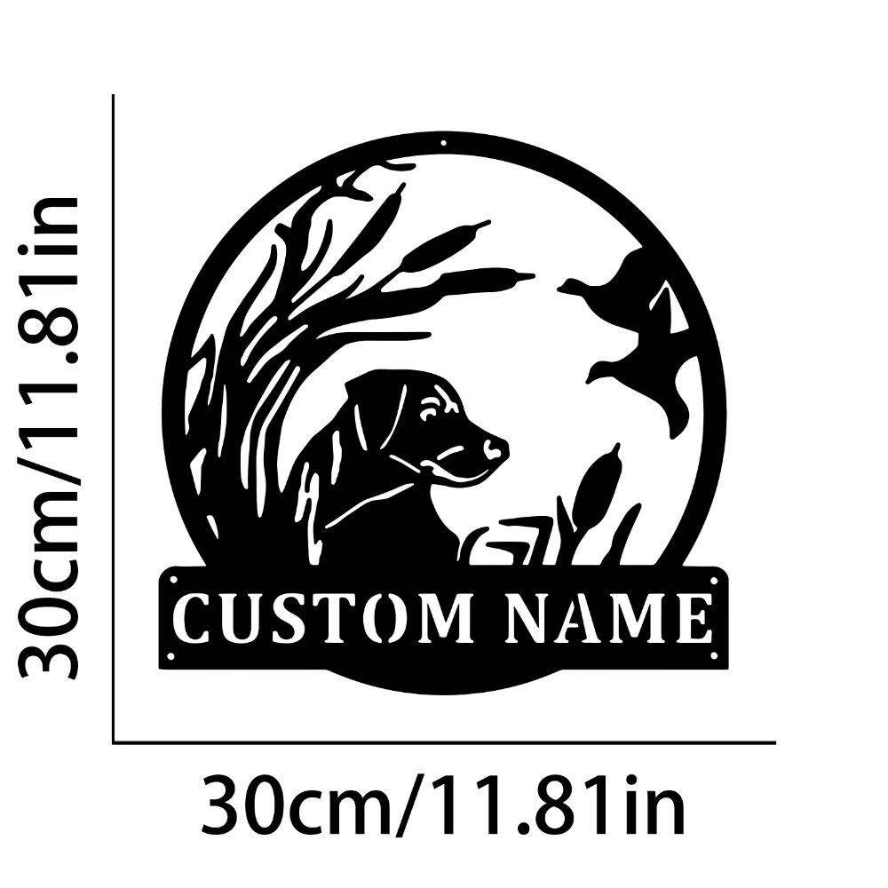 

Custom Dog Family Name Metal Wall Art, Black Iron Matte Finish, Home Living Room Outdoor Patio Decor