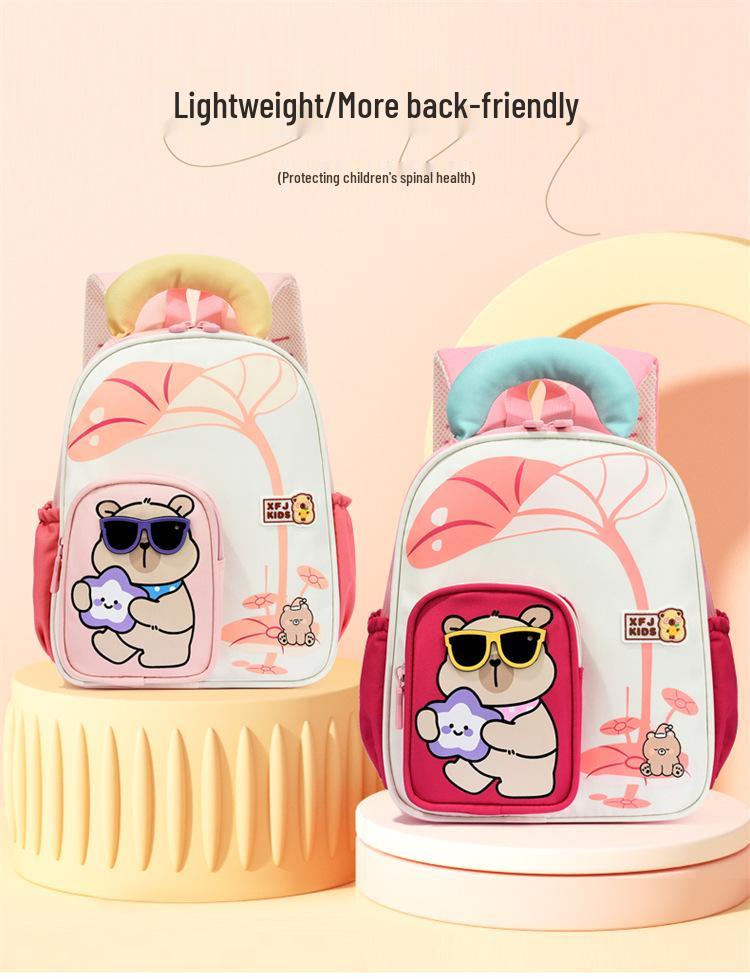 Lightweight Cute Cartoon Animal Backpack for Boys & Girls Aged 3-6 with Spine Support and Weight Reduction