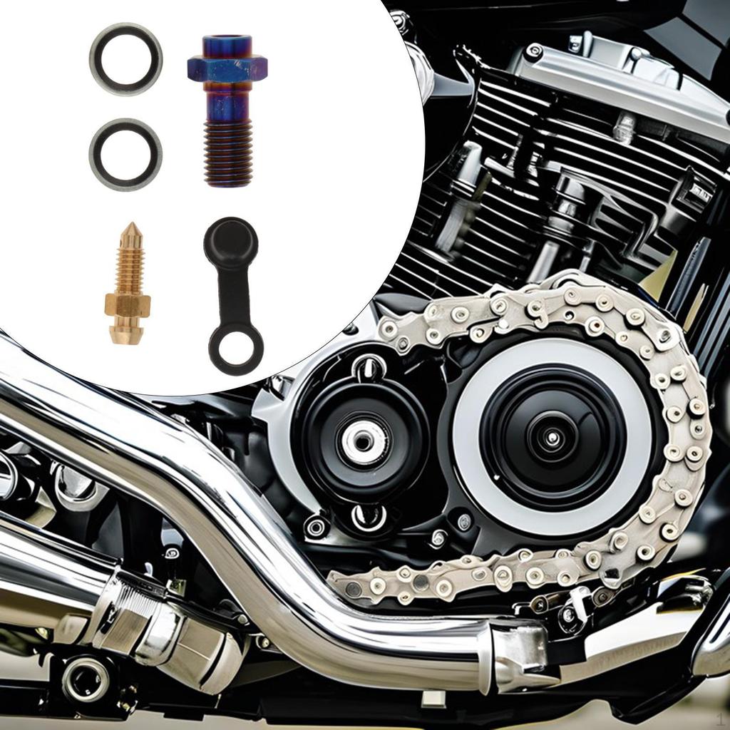 Banjo Bolt Bleeder Screw Brake Line Fitting Easy Installation Replacement Washers Bleed Nipple