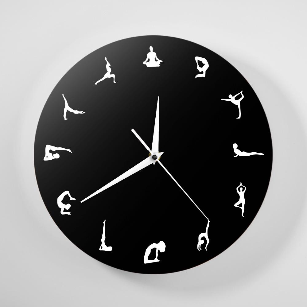 Creative Yoga Fashion Decorative Wall Clock for Living Room or Bedroom