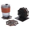 Hollow Out Halloween Place Mats Wood Table Cup Mats Halloween Drink Coasters Home Decoration