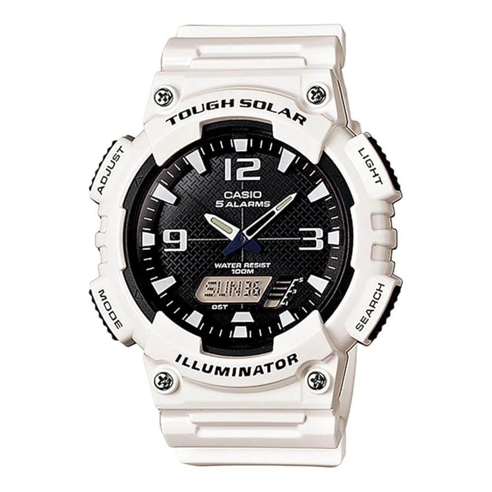 Casio Tough Solar Analog-Digital Quartz Watch AQ-S810 Series Men s Gloss White Model