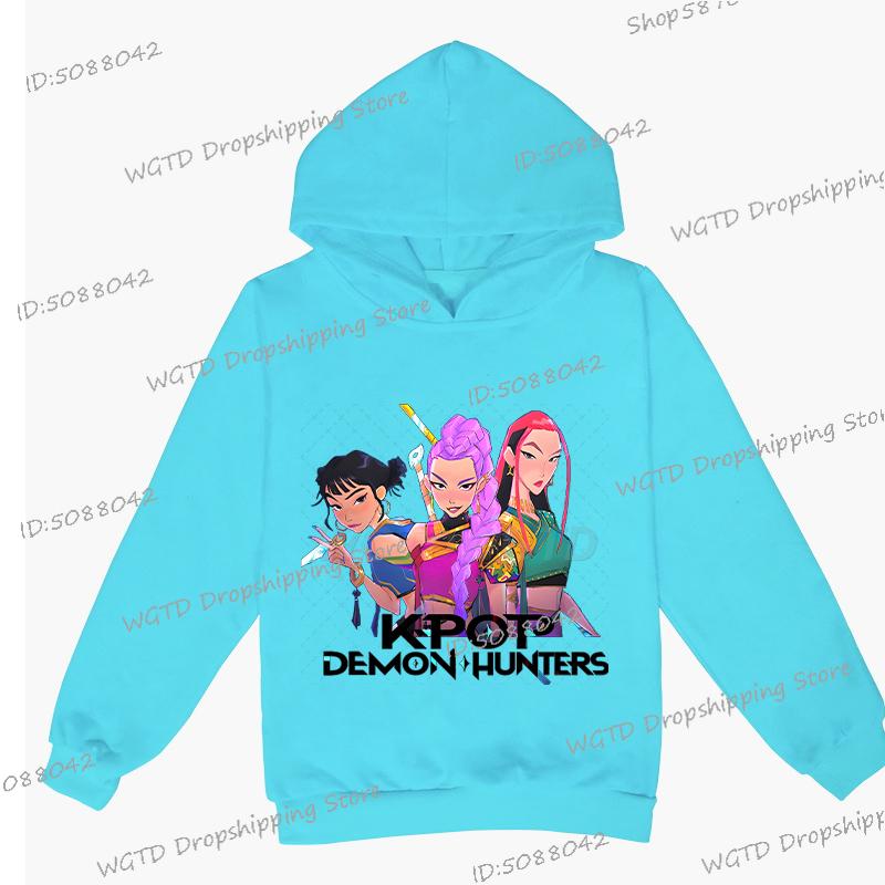 Y2K KPop Demon Hunters Bluzy Nastolatki Dziewczęta Chłopcy Rumi KPop Demon Hunters Bluza Jesień Casual Długi Rękaw Odzież Dziecięca