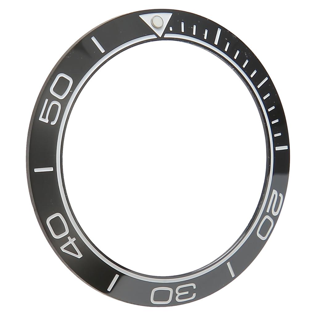 Watch Bezel Insert 41.5mm Ceramic Watch Bezel Ring Repair Replacement Accessory for Watchmaker Black Base White Digit