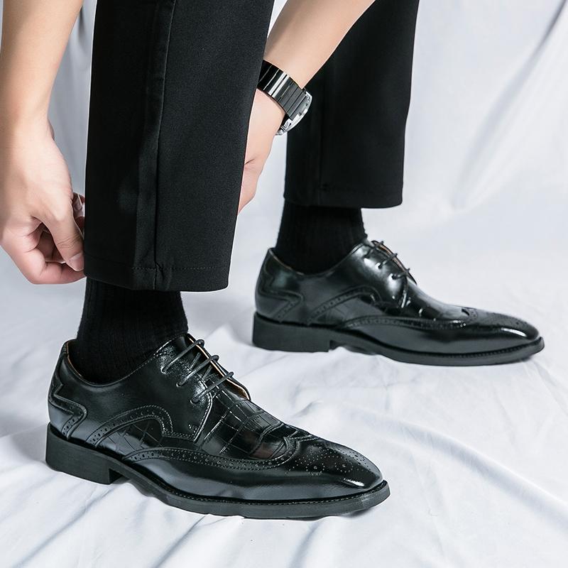 Brock British Korean Version High-end Suit Shoes Wedding Small Leather Shoes Men's Business Formal Wear Trendy Men's Shoes