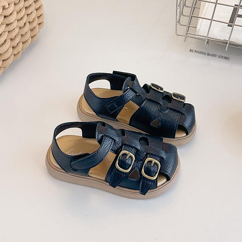

Newest Girl Sandals Summer New Children s Roman Shoes Little Girls Baby Soft-soled Peep-toed Platform Beach Shoes Sandals J04113 21 чорний