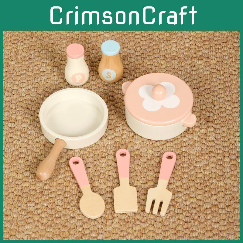 Wooden Simulation Kitchen Cooking Utensils Children Puzzle Toy Set For Imaginative Play And Development