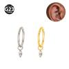 2024 Titanium Alloy Horse Eye Pendant Nose Ring/Ear Piercing Jewelry, F136, 1.2*8/10mm