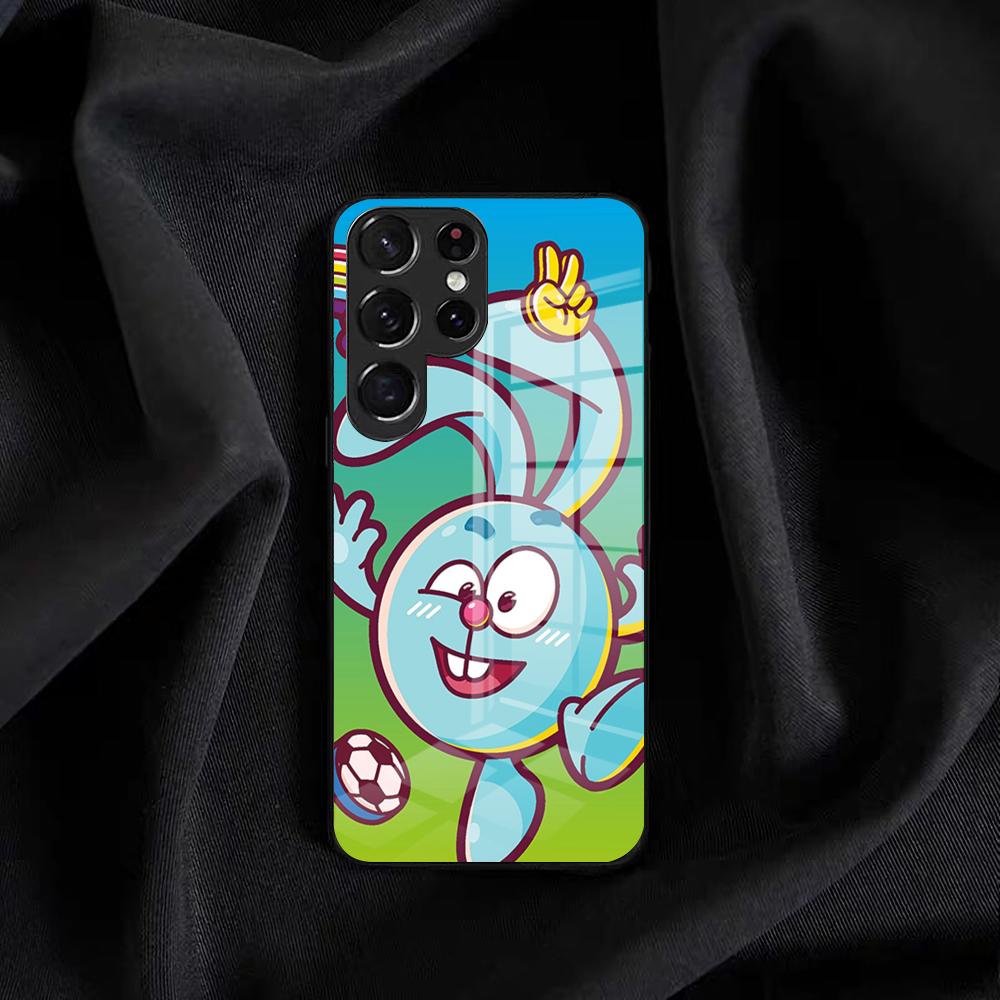 Cartoon S-Smeshariki Phone Case For Samsung S25 Edge Ultra S23 S22 S21 S20 Ultra Plus S24 Fe A54 A53 A25 Glass Cover