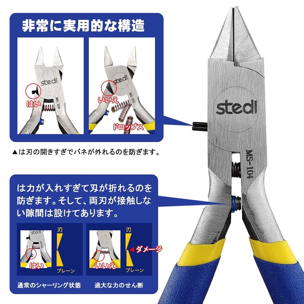 Stedi Ultra-dünne Klinge Zange Einzelklingenwerkzeug für Kunststoffmodelle DIY Gunpla (blau)