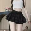 Damen Sommer Ballett-Stil Puffiger A-Linien Minirock mit Rüschendetails