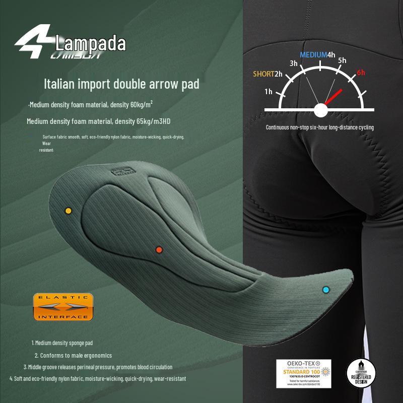 LAMEDA Bolt Double Arrow Windproof Cycling Bib Pants - Warm Fleece, Autumn/Winter Style