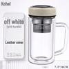 Double-Walled Glass Tea Infuser Bottle with Handle