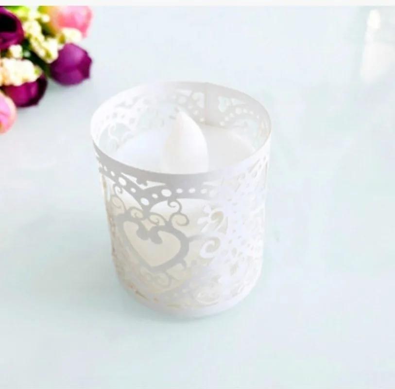 10 Pieces of LED Candle Lampshade Pattern Heart-shaped Festive Decoration Suitable for Christmas and Wedding