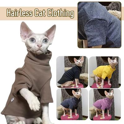 Sphynx Cat Clothes Winter Thick Pet Clothes for Small Dogs Cats Pullover Shirt Soft Warm Hairless Cat Pajamas Dachshund Clothing