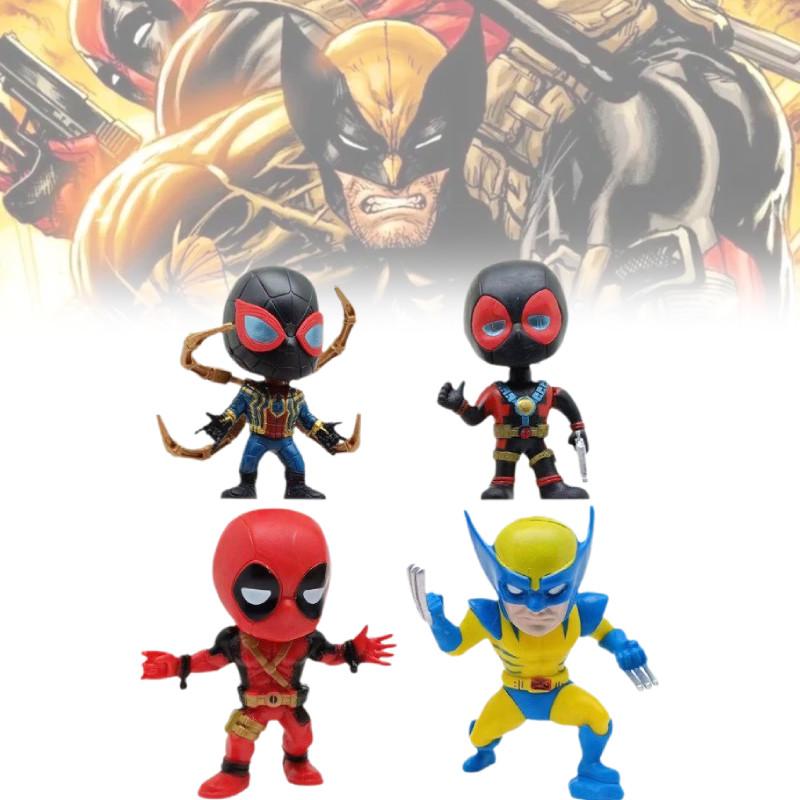 Deadpool And Wolverine Adorable Pvc Figure Superhero Movie Cartoon Decoration