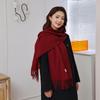 Luxurious Women's Cashmere Wool Scarf: Versatile Solid Color Shawl for Autumn and Winter