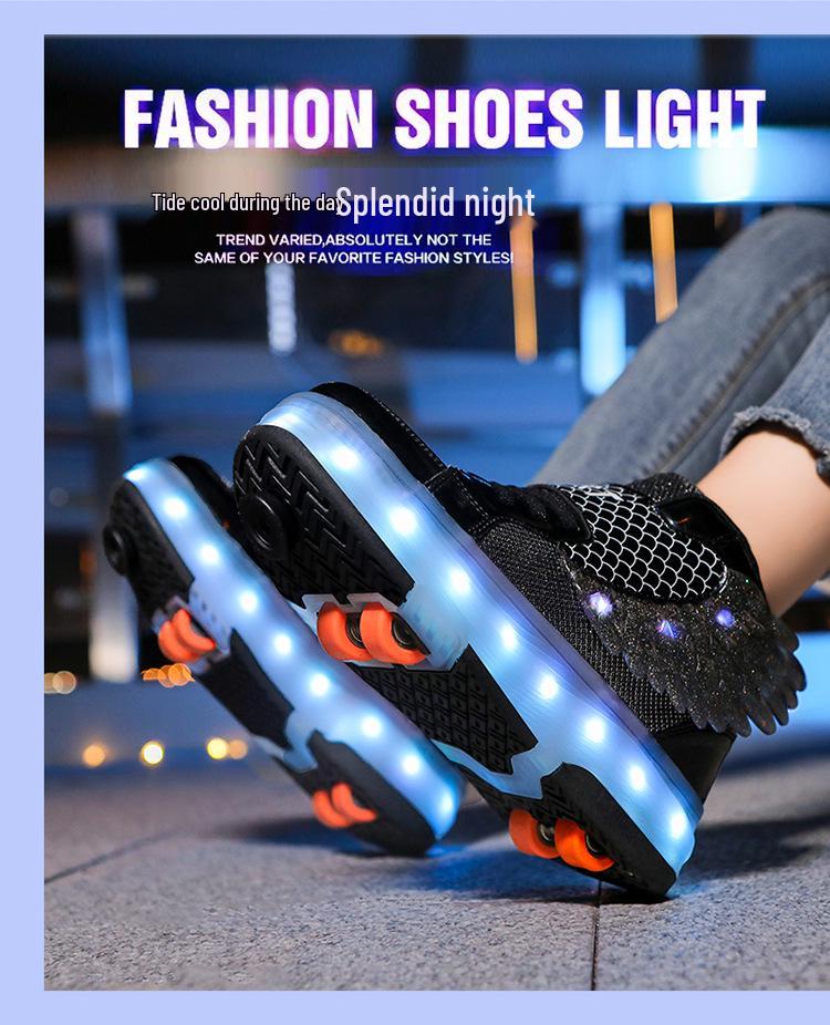 Luminous LED Roller Shoes and Retractable Wheel Skates for Kids and Adults