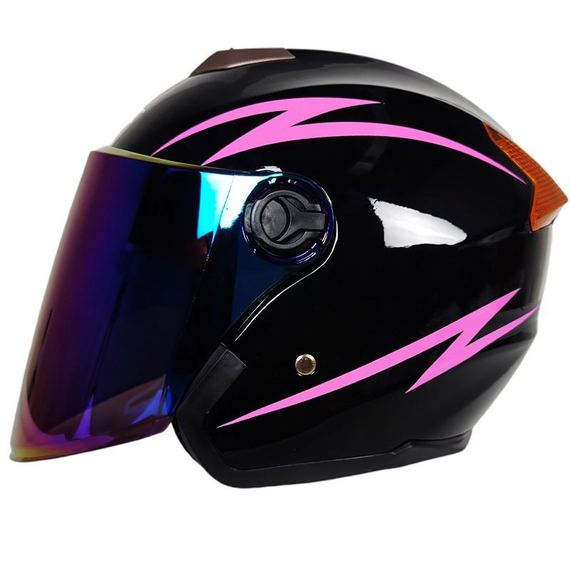 Unisex 3/4 Motorcycle Helmet With Dual Lens Anti-Fog Visor Scooter Commuting All ABS