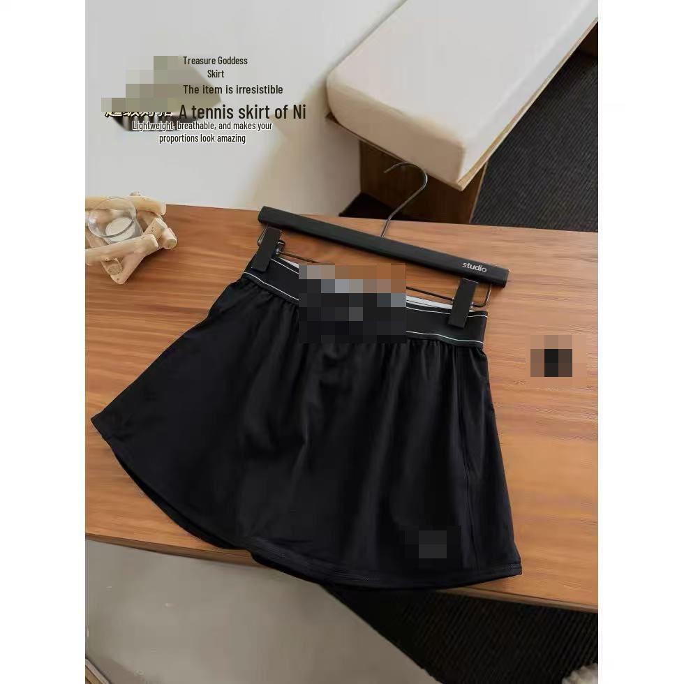 ALO Sports Skirt: Summer Quick-Dry, Breathable, Versatile Fitness & Running Skirt L чёрный