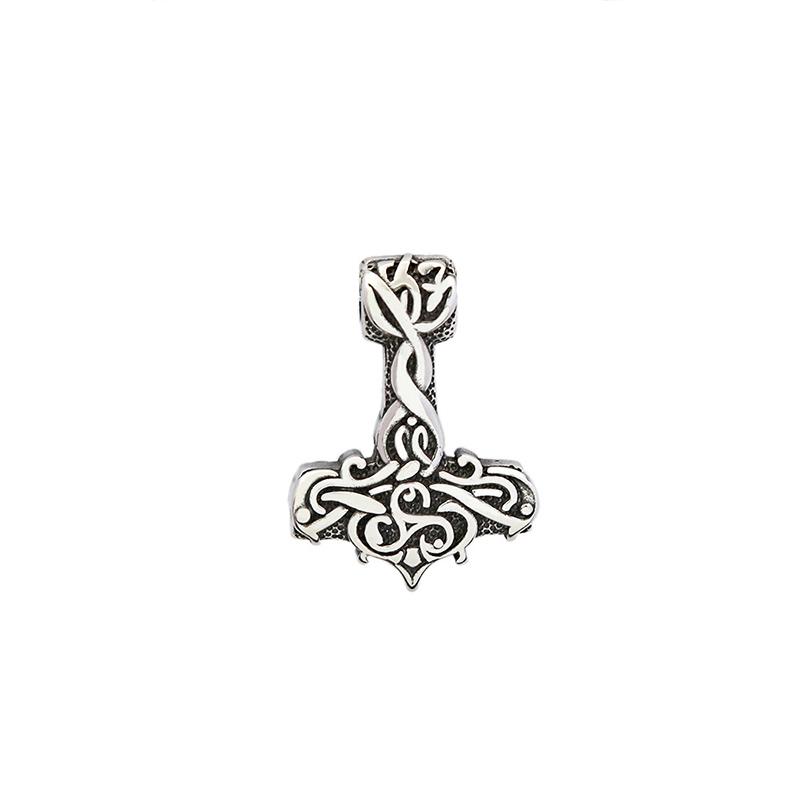 Vikings Thor Hammer Pendant Stainless Steel Mjolnir Necklace Nordic Rune Vegvisir Jewelry Popular Norse Scandinavian