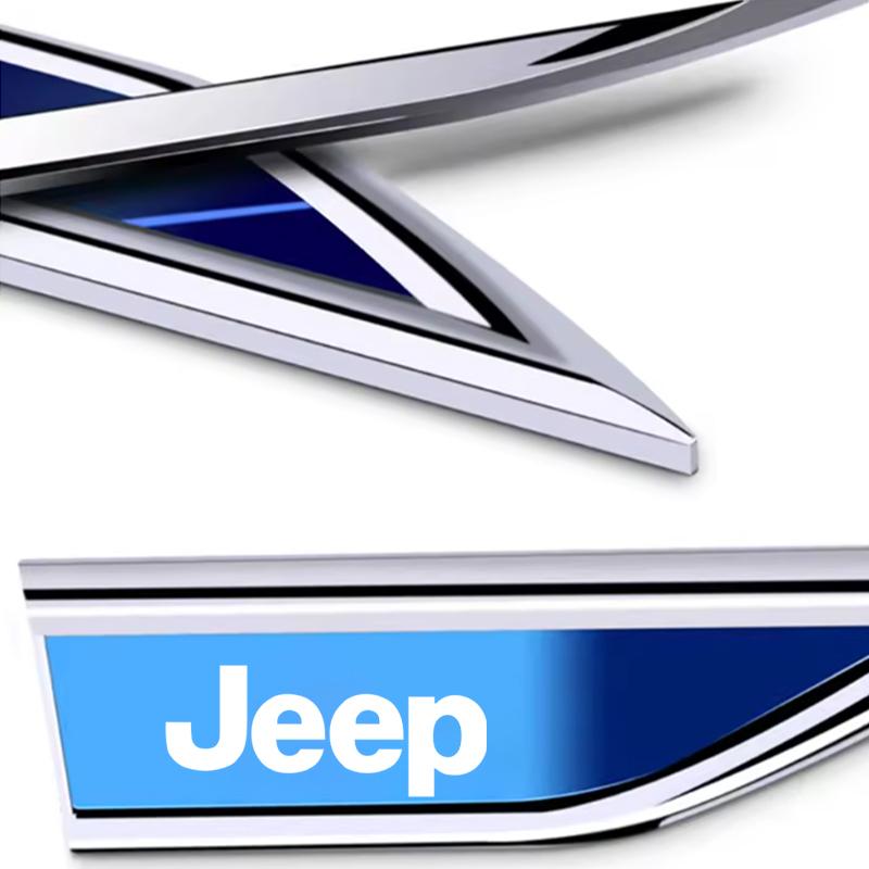 Car Fender Blade Decal Badge 3D Metal Car Body Protective Sticker For Jeep Renegade Wrangler Cherokee Compass Patriot Accessorie AJS1