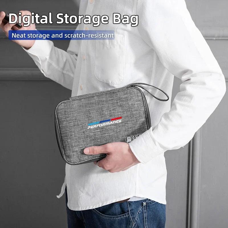New Car Styling Digital Storage Bag Portable USB Data Cable Plug Case For BMW Motorsport X1 X3 X5 E39 E46 E90 F20 E60 F30 E