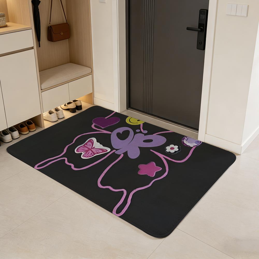 singer O-Olivia Rodrigo Floor Mat Flannel Door Mat Non-Slip Absorbent Washable Indoor Home Rug 40x60cm