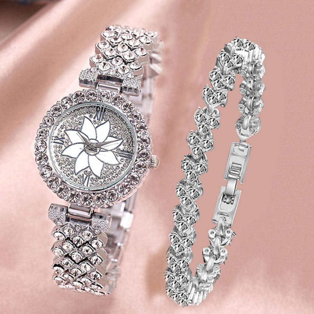 Popular Luxury Set, Bracelet Watch, Diamond-Encrusted Women'S Five-Piece Gift Box, Quartz Watch